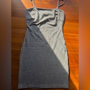 90s Black and White Checkered Minidress
